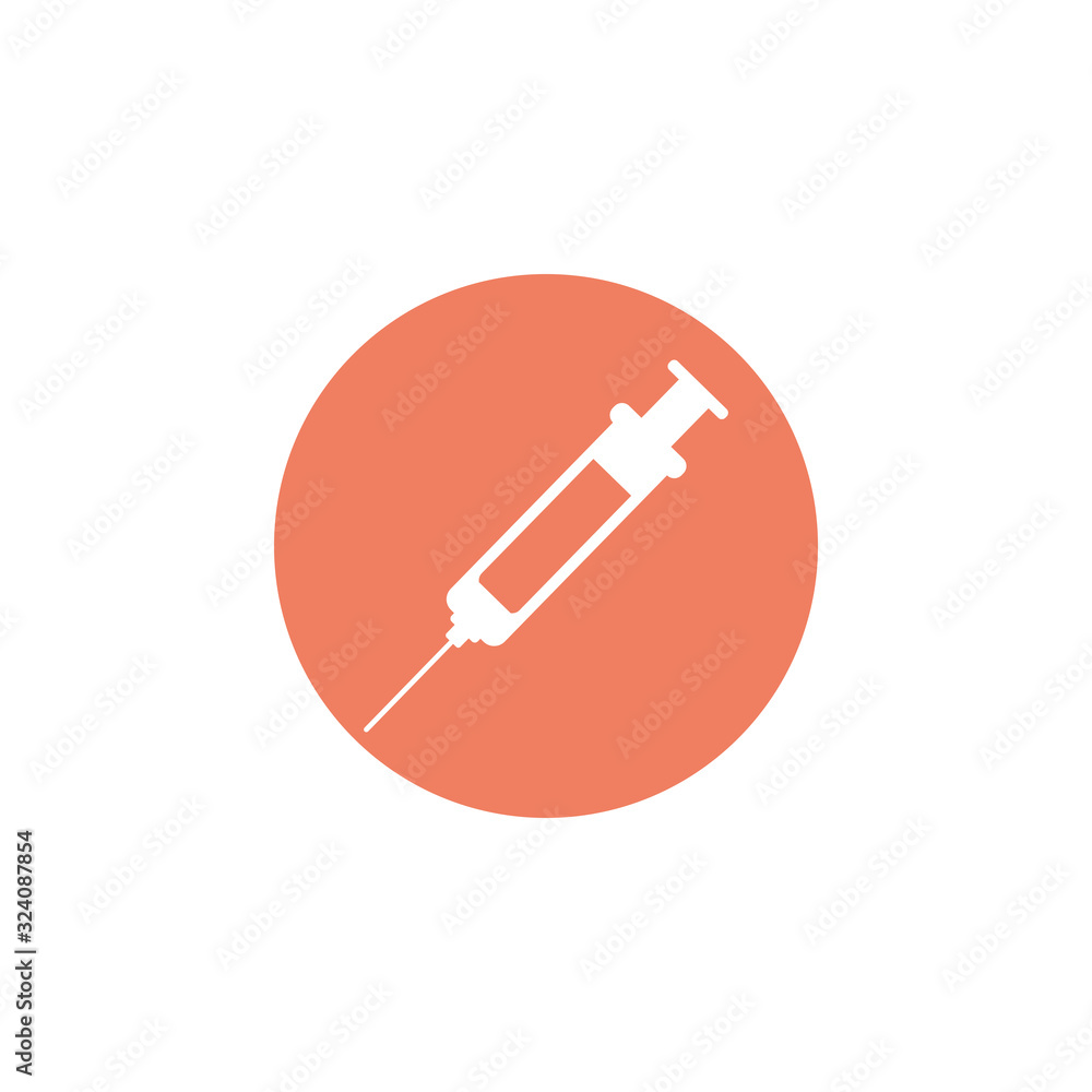 medical syringe, block and flat style icon medical syringe, block and flat style icon