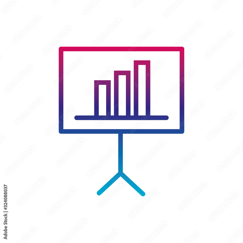 Isolated workflow bars board gradient line style icon vector design Isolated workflow bars board gradient line style icon vector design