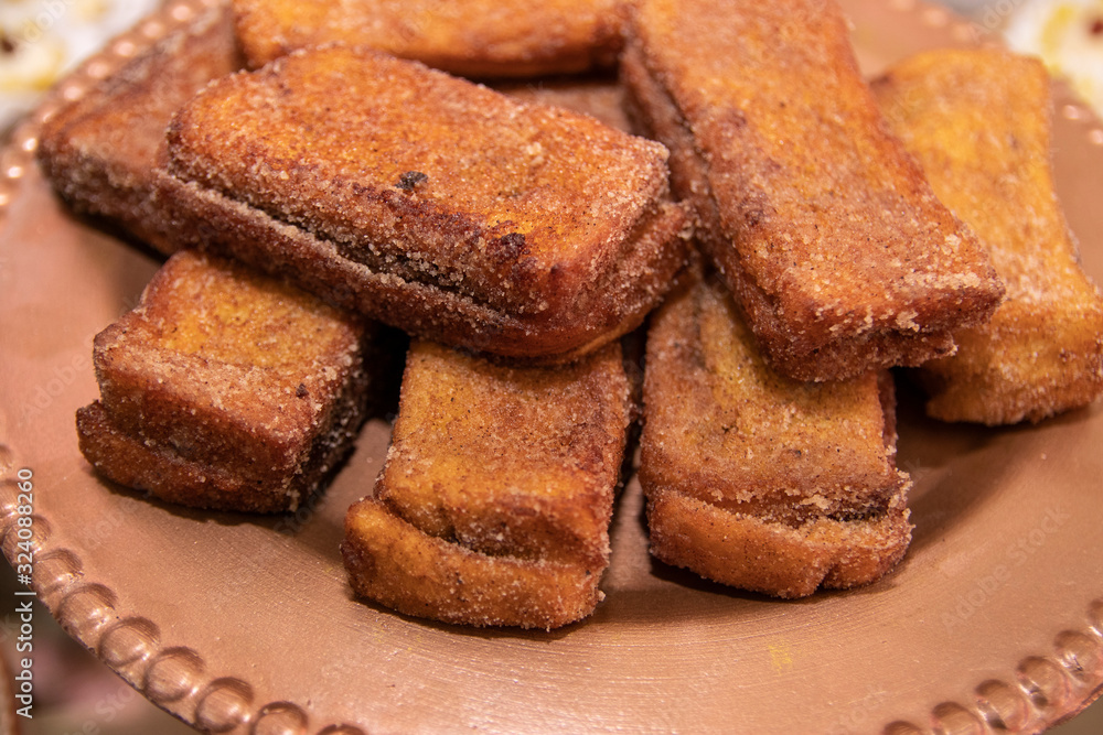 Rabanada, Sweet bread, traditional Brazilian food for Christmas
