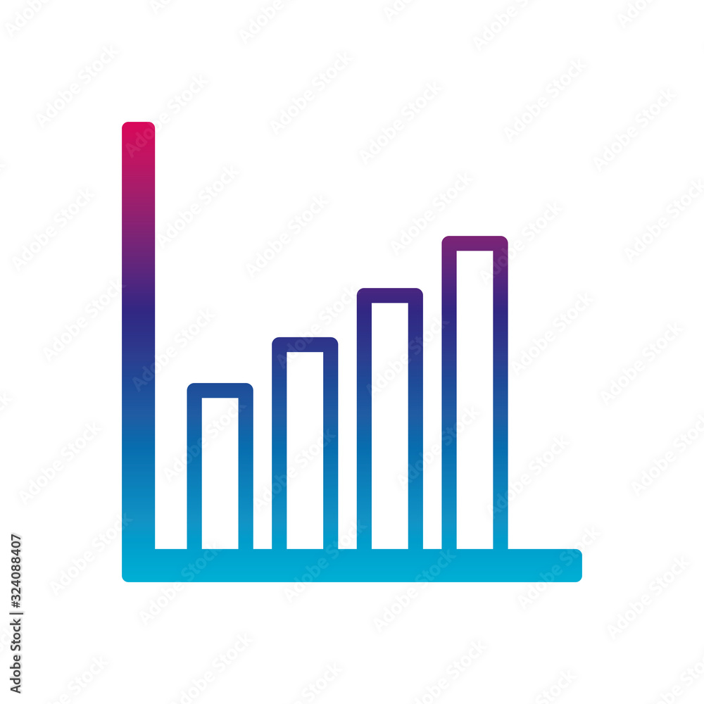 Isolated workflow bars gradient line style icon vector design Isolated workflow bars gradient line style icon vector design