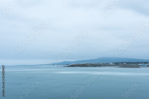 Long exposure photo of a lighthouse on the Spanish coast