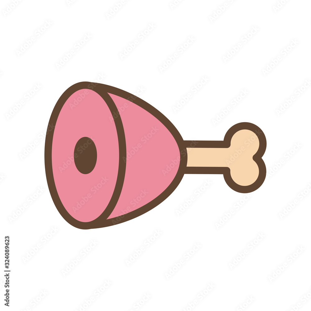 Isolated chicken food line and fill style icon vector design Isolated chicken food line and fill style icon vector design
