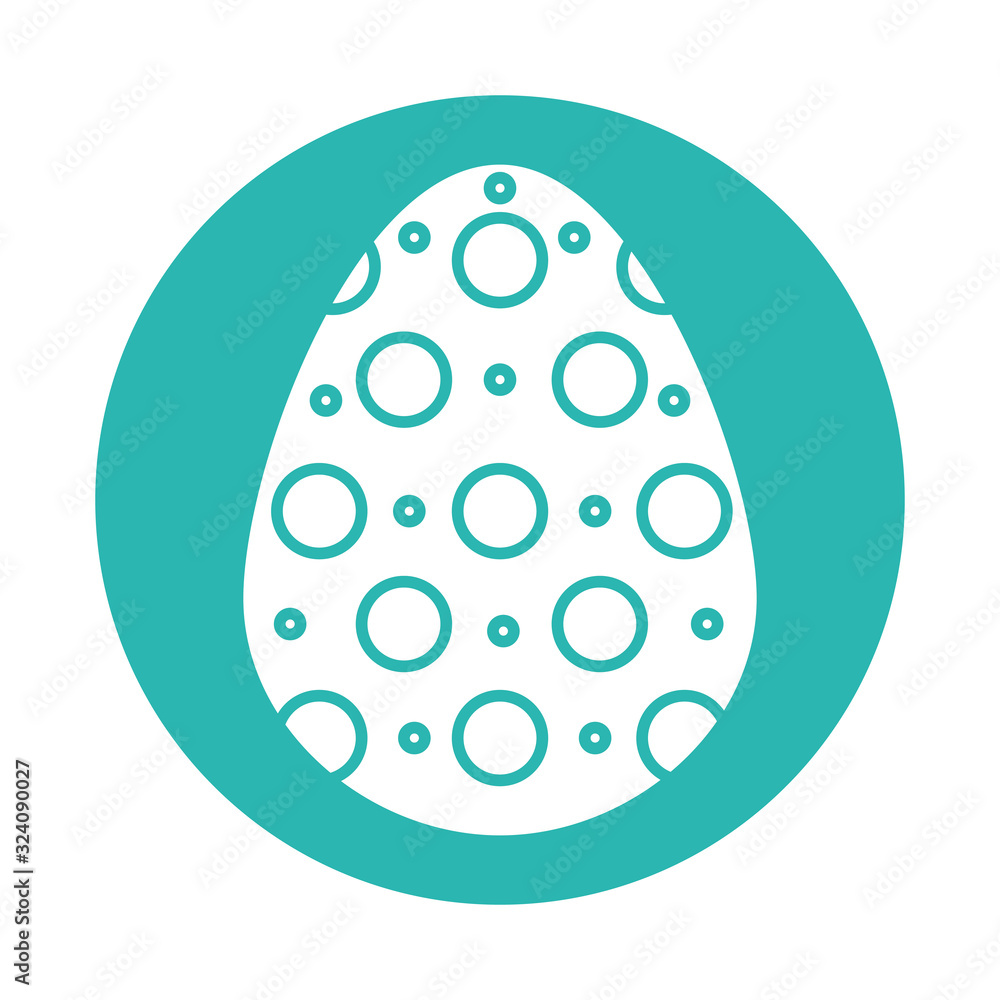 Happy easter pointed egg block style icon vector design Happy easter pointed egg block style icon vector design