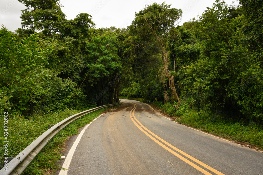 Fototapeta premium small park road after flood
