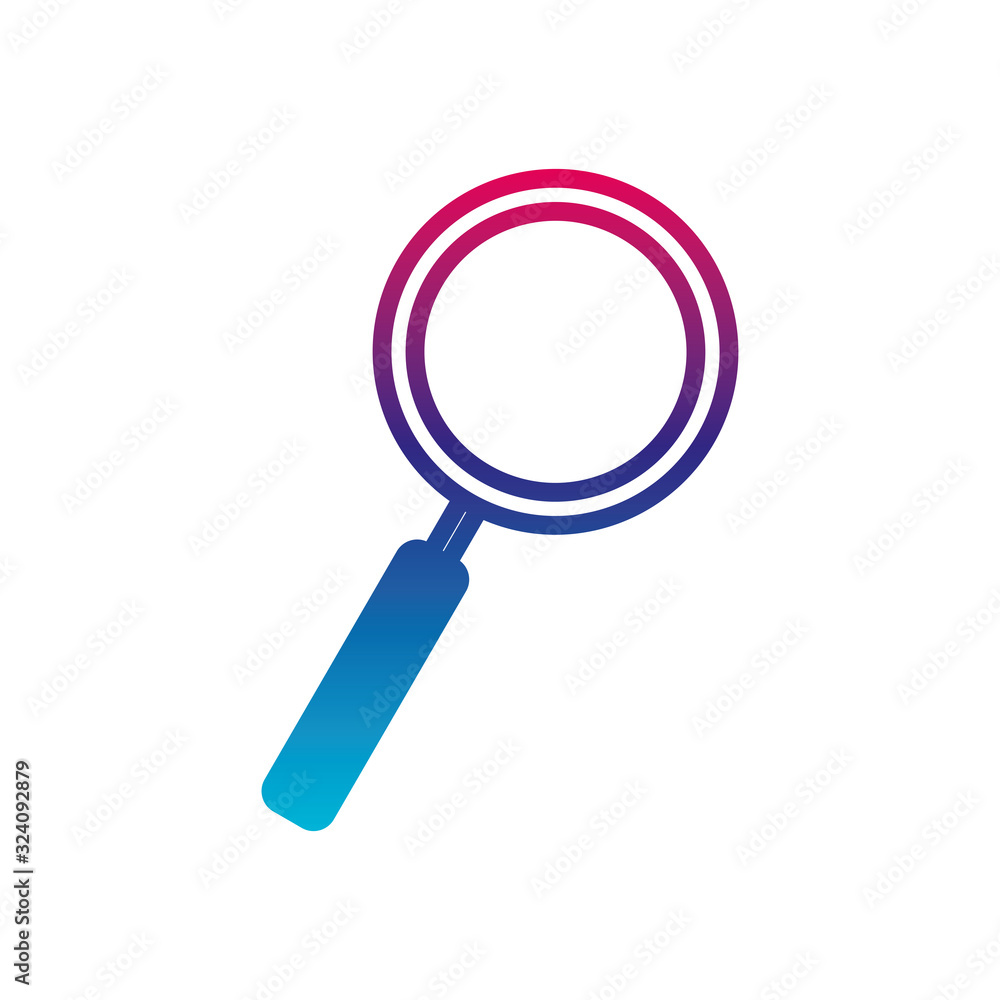 Isolated lupe gradient line style icon vector design Isolated lupe gradient line style icon vector design