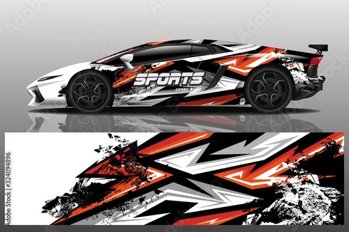 sport car decal wrap design vector
