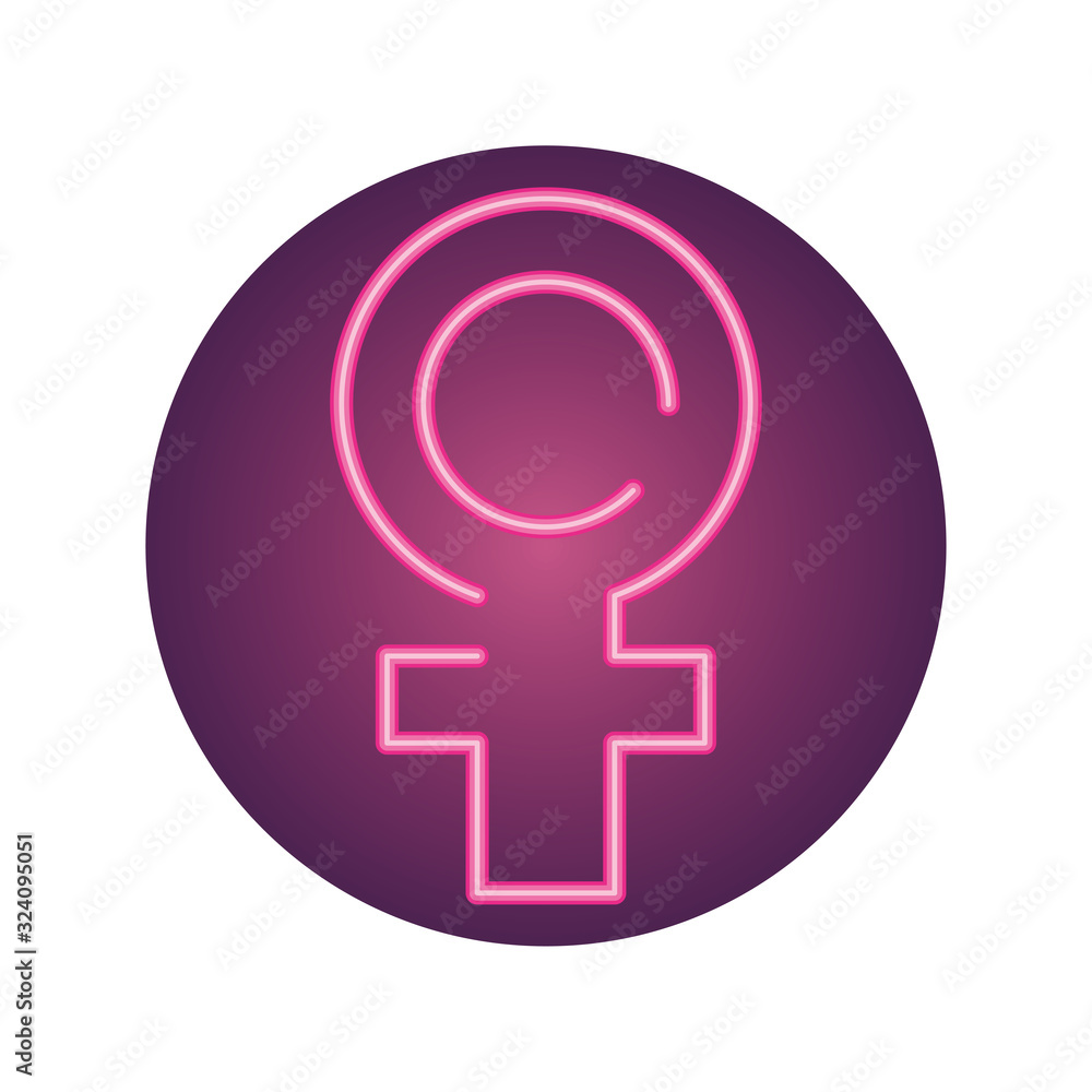 female gender symbol, neon style icon female gender symbol, neon style icon