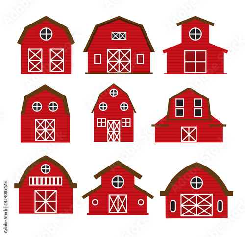 barn vector set collection graphic clipart design