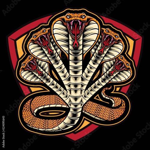 cobra hydra vector logo illustration