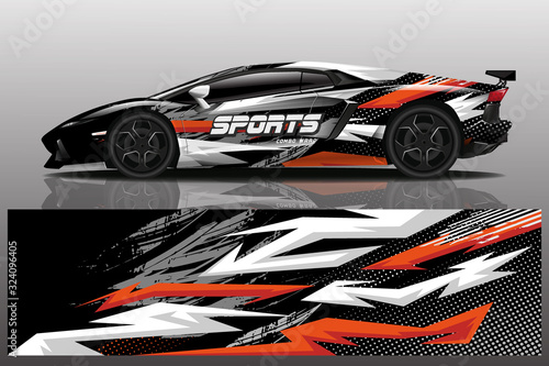 sport car decal wrap design vector