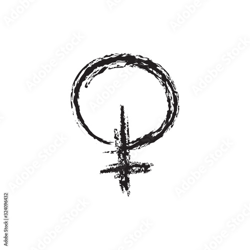 female symbol doodle icon, vector illustration