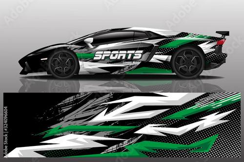 sport car decal wrap design vector