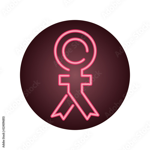 female gender symbol , neon style icon