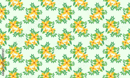 Elegant floral spring pattern background, with beautiful of leaf and floral design. © StockFloral