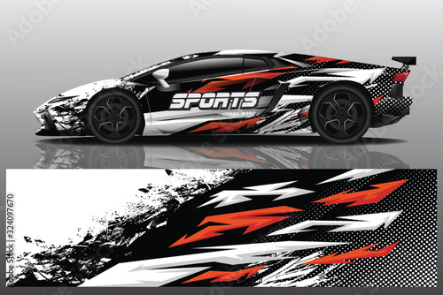 sport car decal wrap design vector