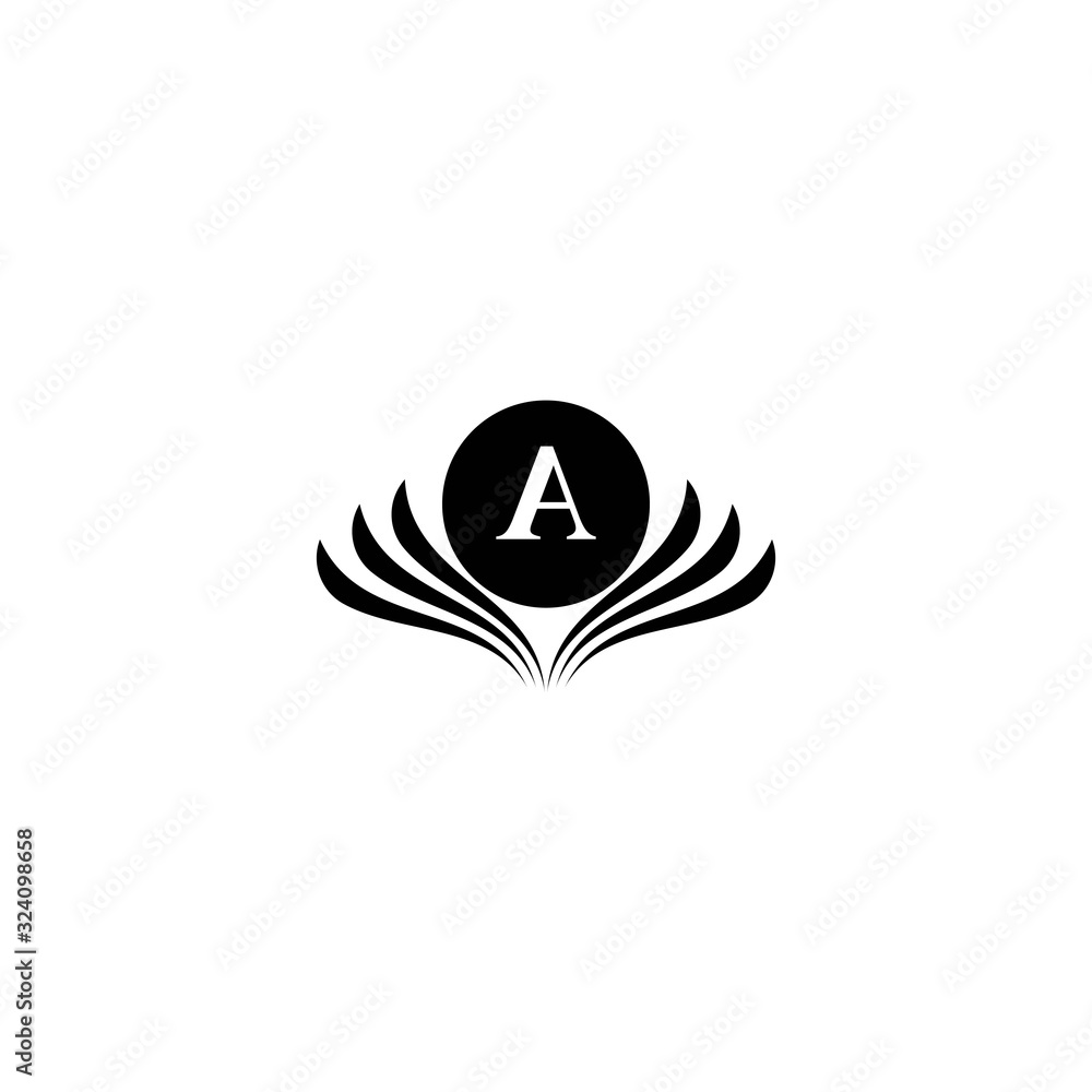 Fototapeta premium A Letter wing logo business template vector icon