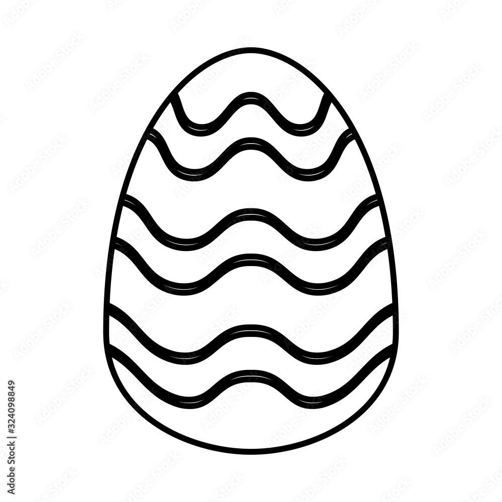 easter egg painted with waves stripes flat style easter egg painted with waves stripes flat style