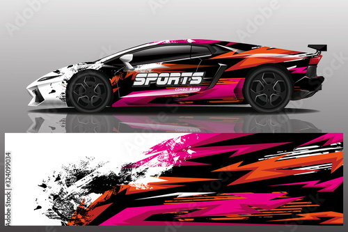 sport car decal wrap design vector