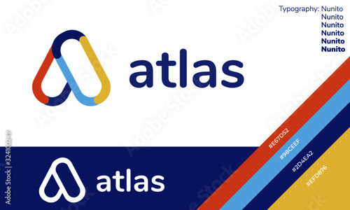 Atlas logo | Keychain logo in the shape of the letter A logo