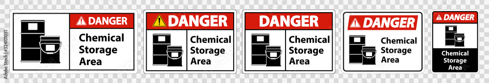Danger Chemical Storage Symbol Sign Isolate on transparent Background,Vector Illustration