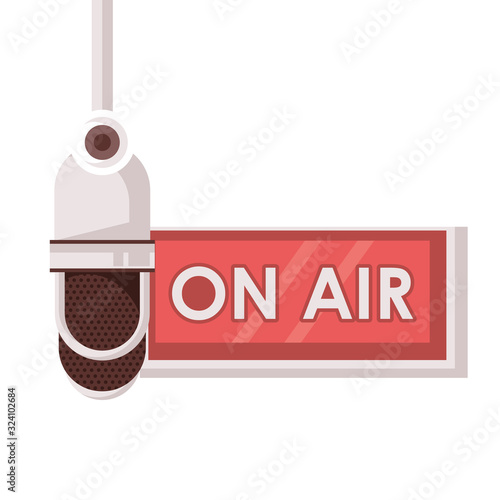 radio microphone retro with on air label