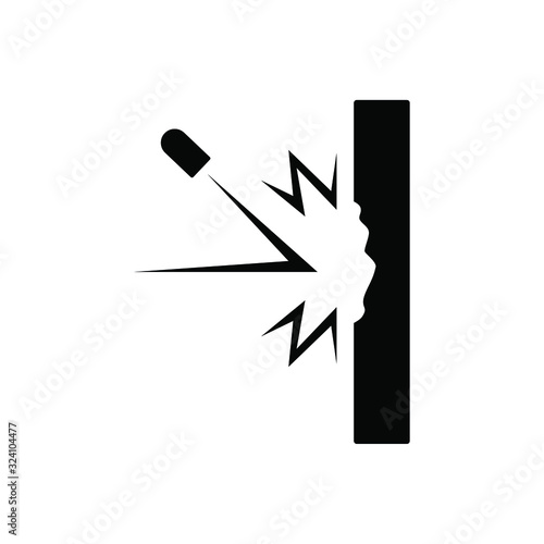 bullet hit wall icon vector
