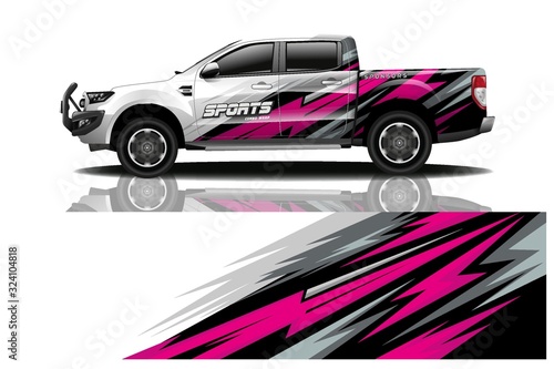 truck car decal wrap design vector