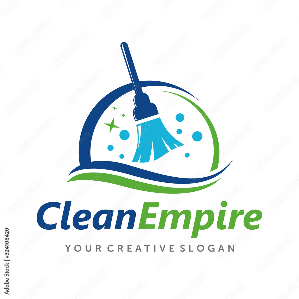 House Cleaning, Cleaning Service Business Logo Stock Vector Adobe Stock