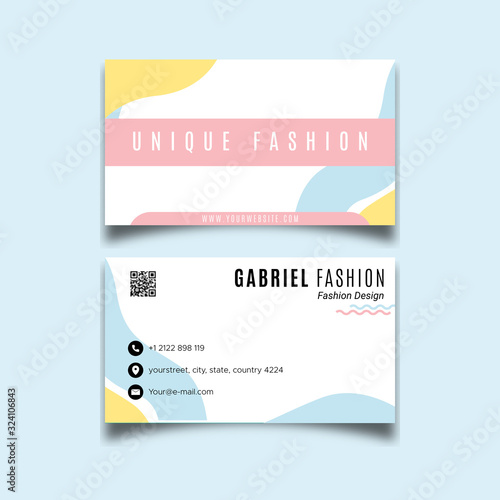 Abstract Fashion Unique Business card Minimalist eps 10