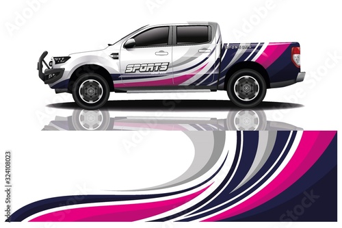 truck car decal wrap design vector