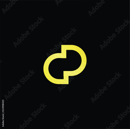 Outstanding professional elegant trendy awesome artistic black and gold color GP PG GD DG initial based Alphabet icon logo.