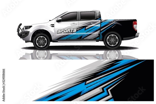 truck car decal wrap design vector