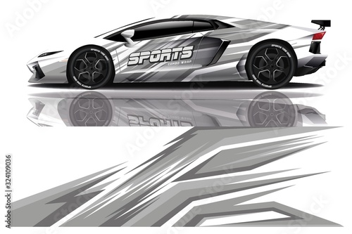 sport car decal wrap design vector