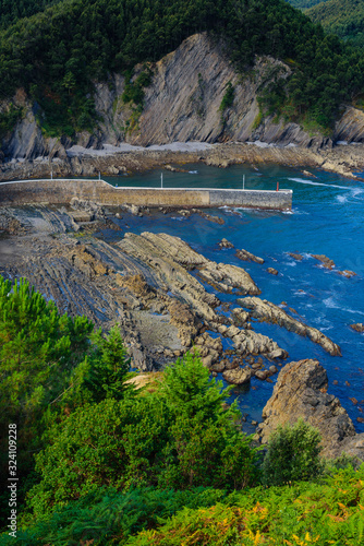 A magnificent view of the coast in the village of Armintza. Basque Country. Northern spain