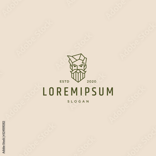 Beard logo illustration retro vintage hipster vector template