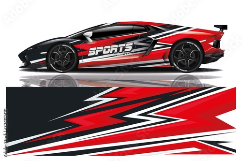 sport car decal wrap design vector