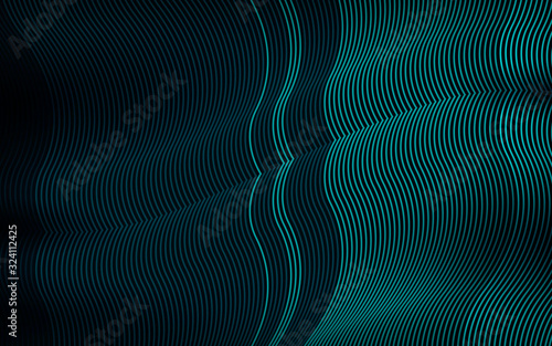 Elegant blue color wavy lines abstract background