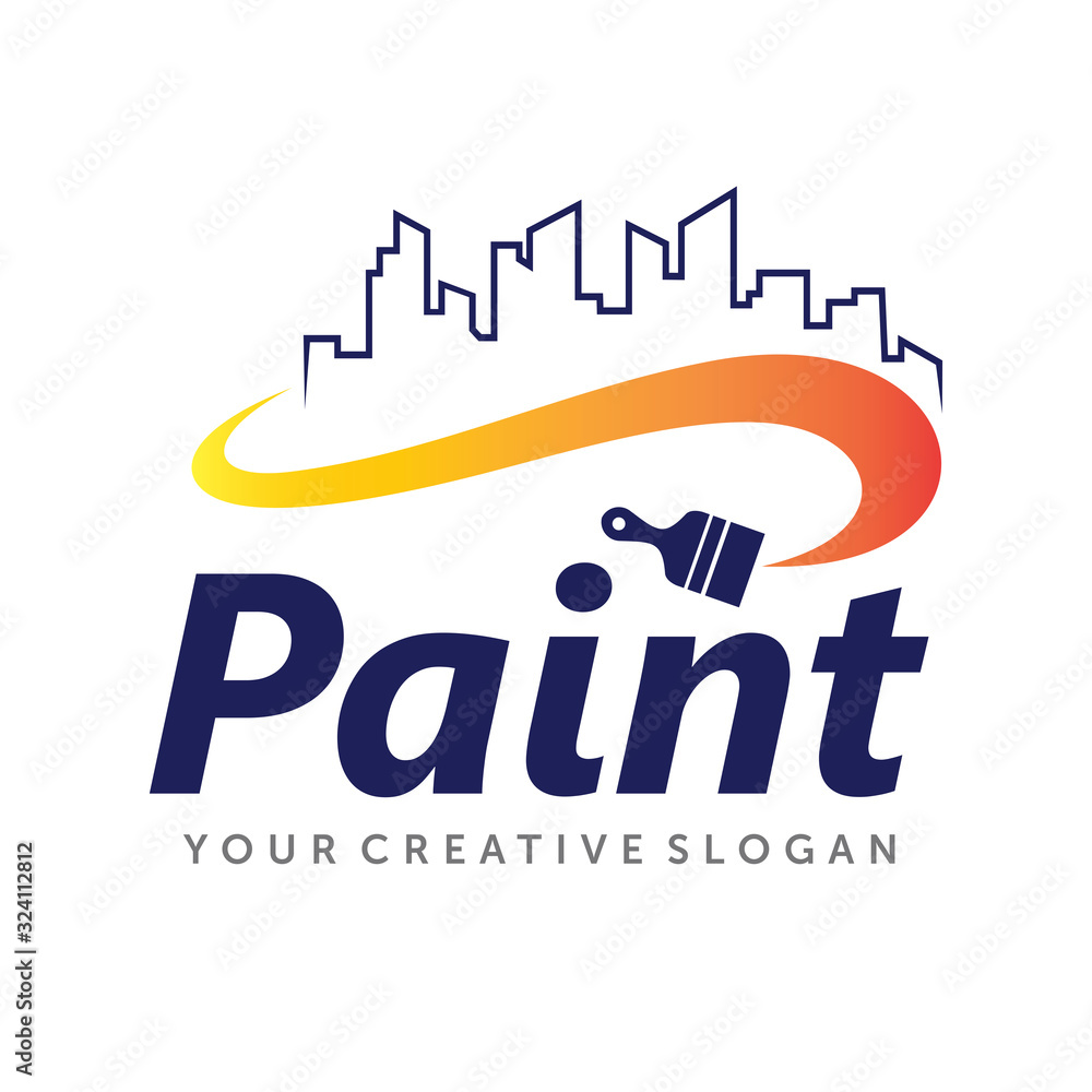 paint logo, paint services logo, paint logo vector Stock Vector Adobe