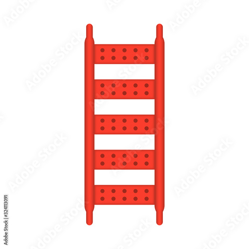 Scaffolding staircase vector icon. Also called ladder or stairway. Item is a construction equipment and component of ringlock and tube clamp scaffolding system. For ingress and egress of the scaffold.