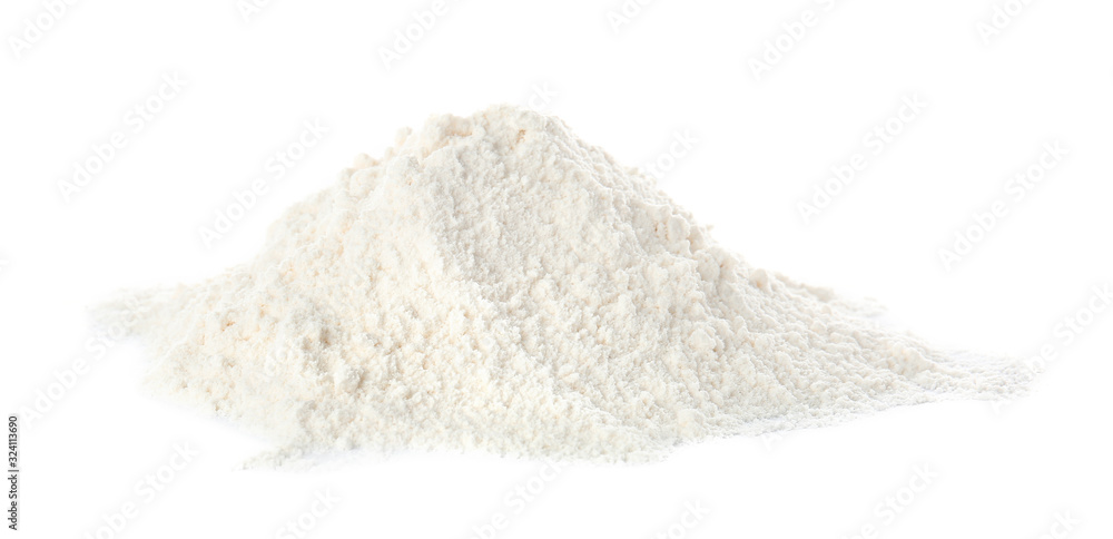 Heap of flour on white background Heap of flour on white background