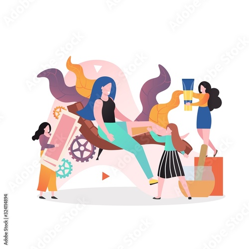 Epilation vector concept for web banner, website page