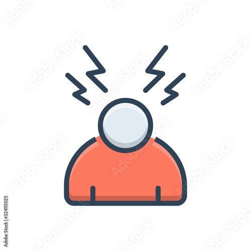 Color illustration icon for stress 