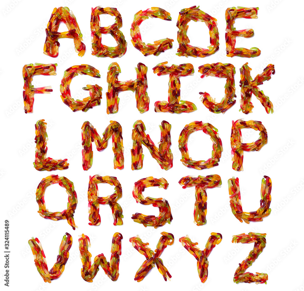 Food pattern made ffrom children's sweets snakes Food pattern made ffrom children's sweets snakes