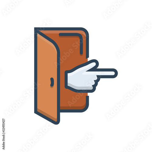 Color illustration icon for termination 