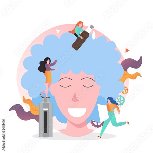 Hairdresser vector concept for web banner, website page