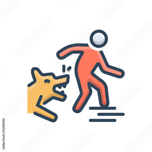 Color illustration icon for dog 