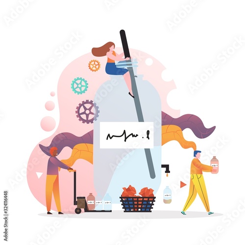Perfume production vector concept for web banner, website page