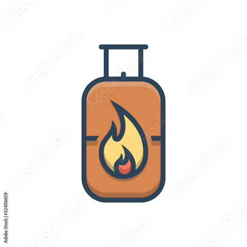 Color illustration icon for gas 