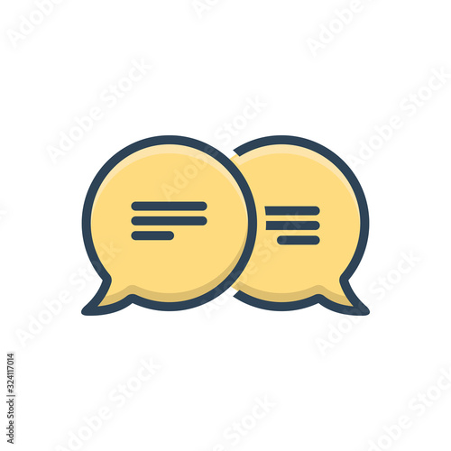 Color illustration icon for message