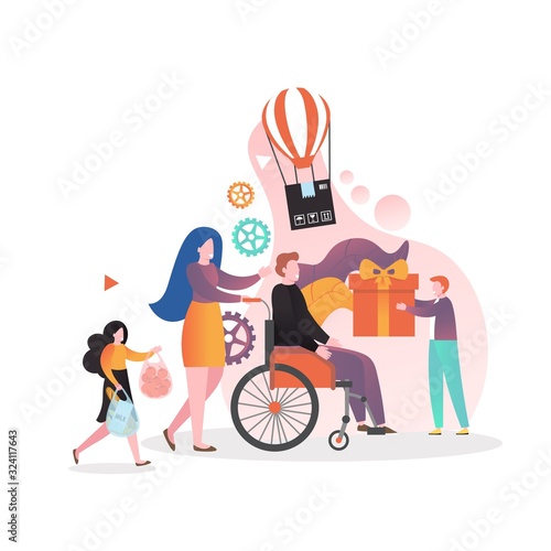 Volunteering vector concept for web banner, website page